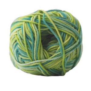 Cotton nr. 8, multifarvet, grønne farver, 50 g, nr. 598