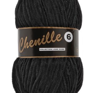 Chenille 6, sort, 100 g, nr. 1