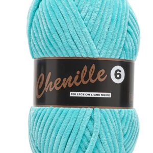 Chenille 6, lys turkis, 100 g, nr. 47