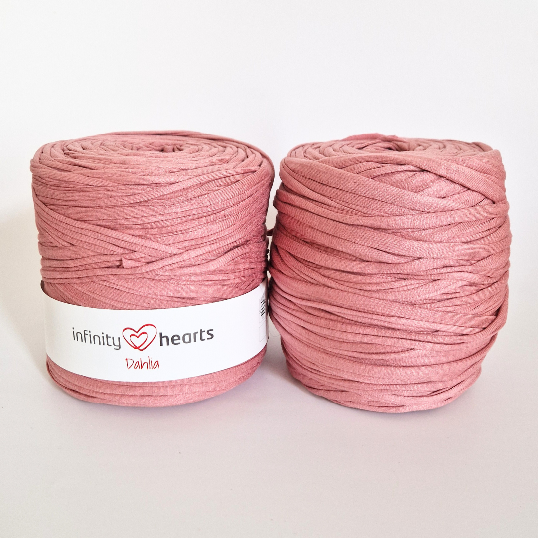 Infinity Hearts Dahlia stofgarn, 2 hele ngl i støvet rosa