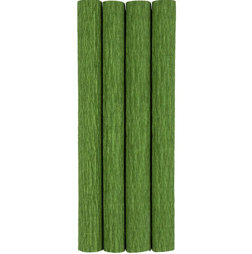 Crepe papir, 4 ark, grøn