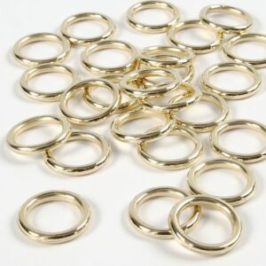 Plastringe, dia: 15 mm, tykkelse: 2 mm, 25 stk, guld