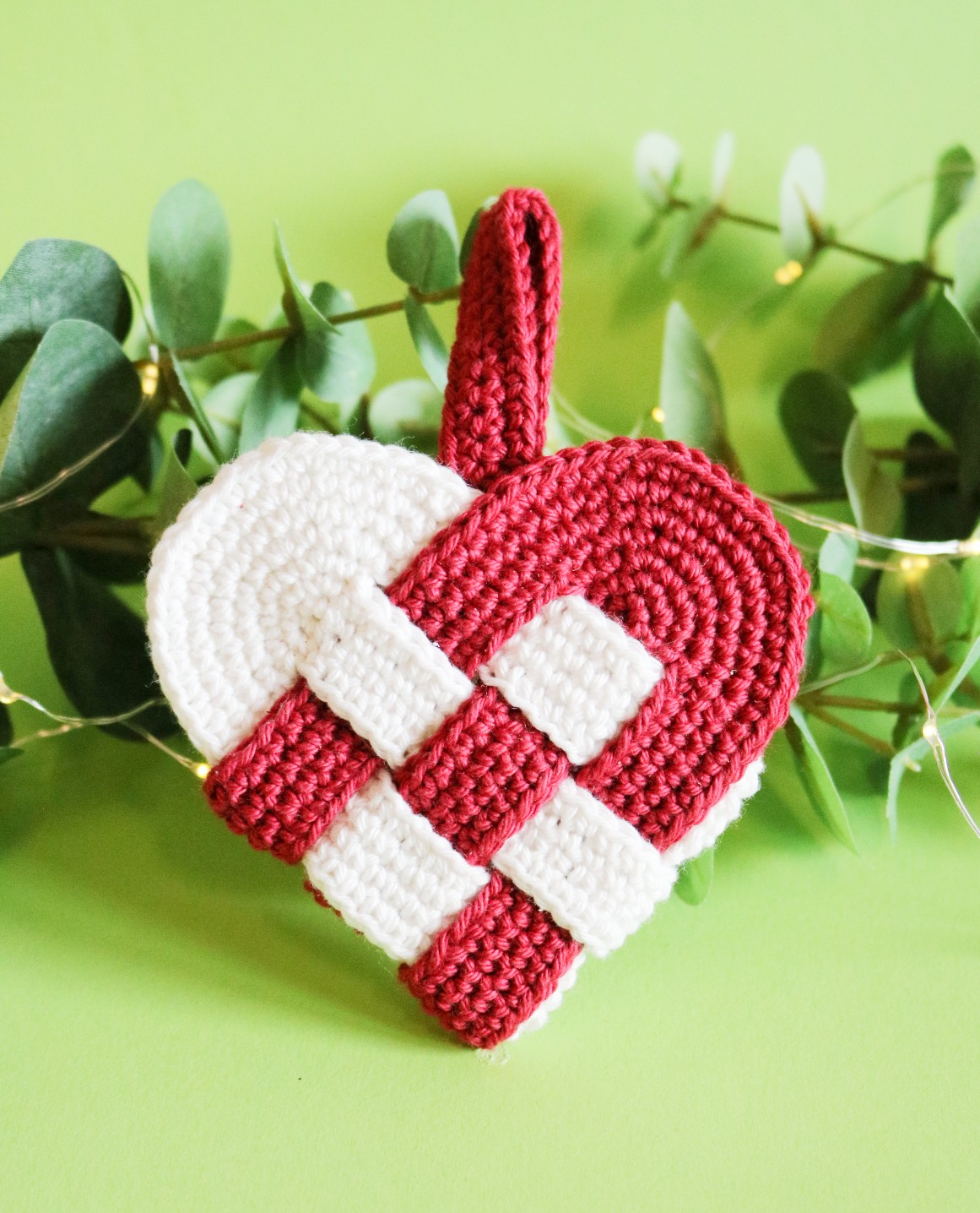 Garn til 3x3 julehjerte (GRATIS hækleopskrift)
