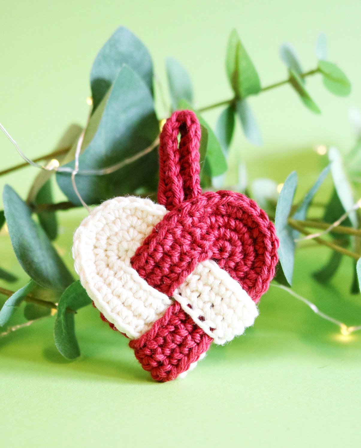 Garn til lille julehjerte (GRATIS hækleopskrift)