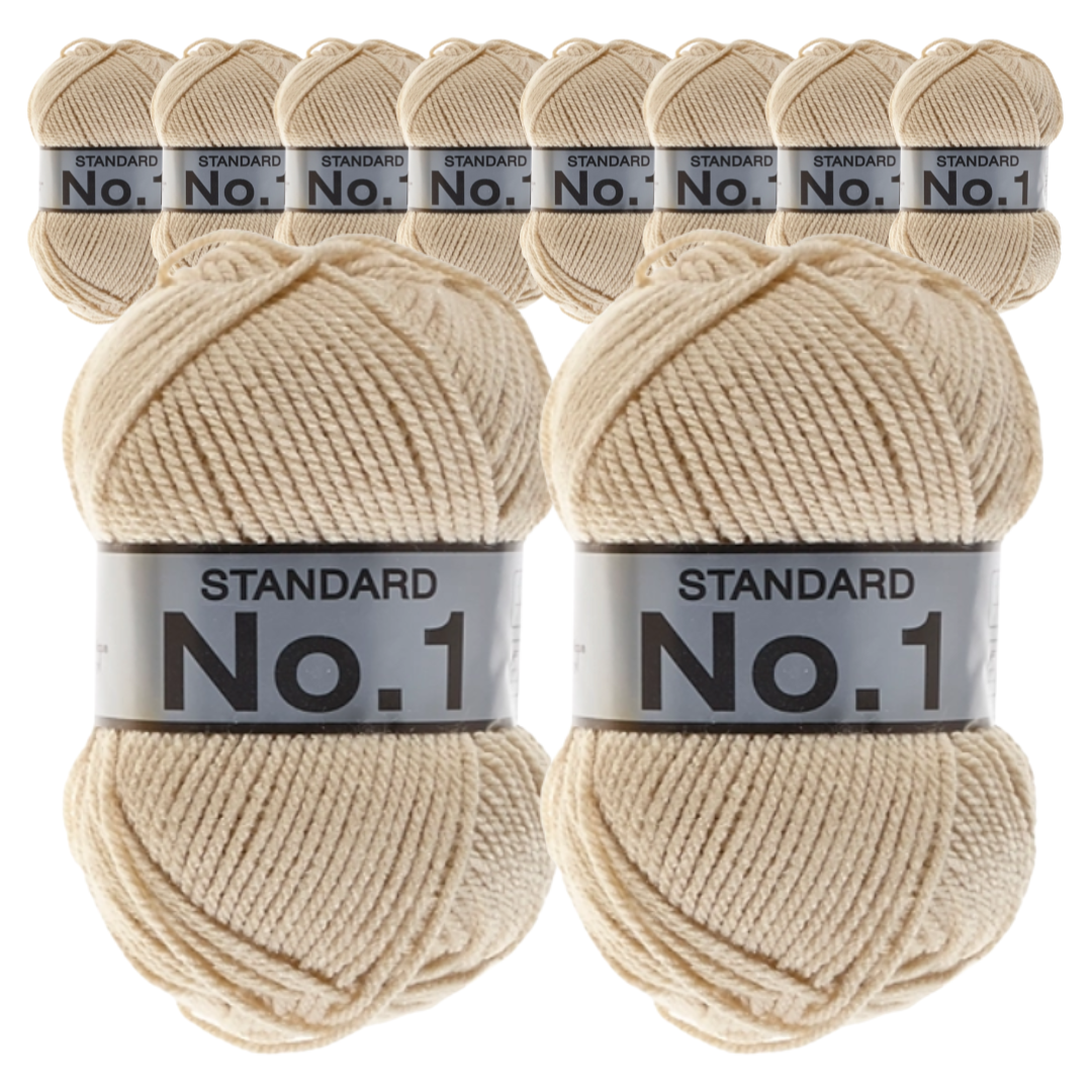 No. 1 akrylgarn, 10 ngl á 50 g, beige, nr. 792