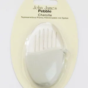 Pebble Stramajnåle/Chenille nåle med spids, 6 nåle i etui