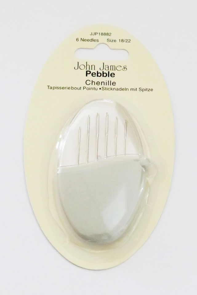 Pebble Stramajnåle/Chenille nåle med spids, 6 nåle i etui