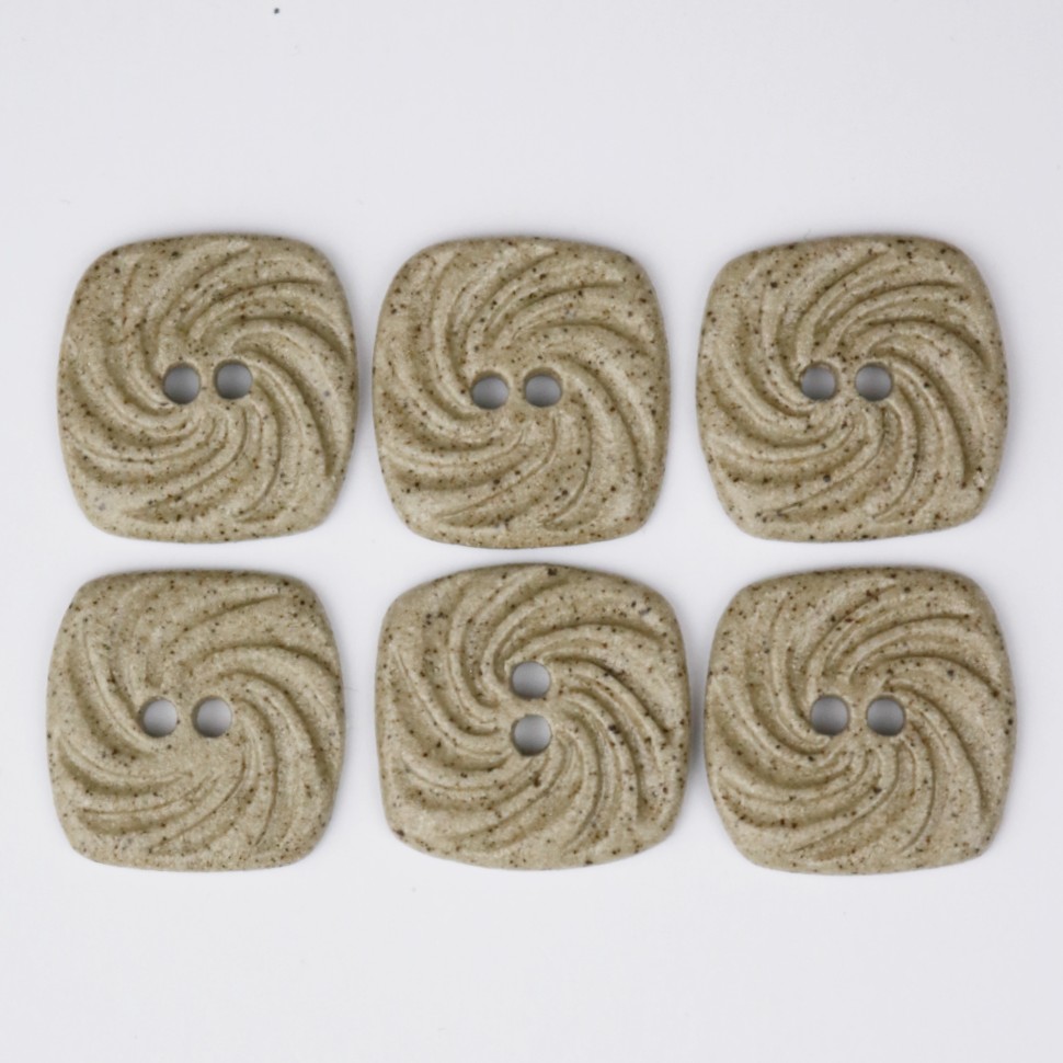 Håndlavede knapper, 6 stk, beige, 'Sand vind', nr. 16