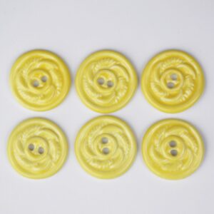 Håndlavede keramik knapper, 6 stk, gul, 'Citrus høst', nr. 24