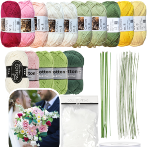 Materialer til Niahs Brudebuket