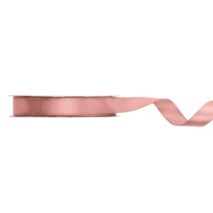 Satinbånd, støvet rosa, 12 mm, 25 m