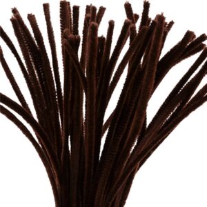 Chenille/piberenser, L: 30 cm, 6 mm, brun, 50 stk