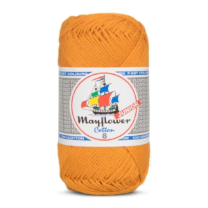 Mayflower Cotton Junior 8/4, Karrygul, 50 g, nr. 124