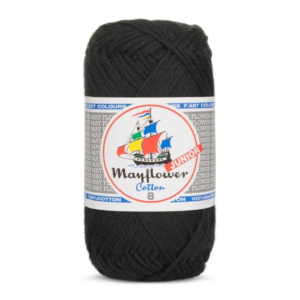 Mayflower Cotton Junior 8/4, Sort, 50 g, nr. 131