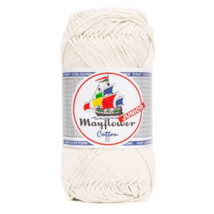 Mayflower Cotton Junior 8/4, Råhvid, 50 g, nr. 1401