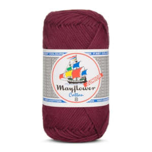 Mayflower Cotton Junior 8/4, Bordeaux, 50 g, nr. 1454