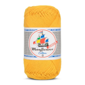 Mayflower Cotton Junior 8/4, Støvet Gul, 50 g, nr. 1498