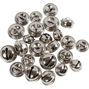 Bjælder, 13+15+17 mm, sølv, 24 stk ass.