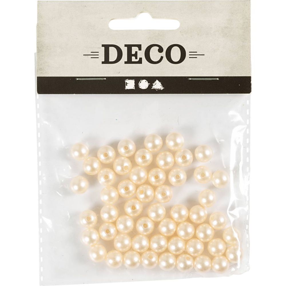 Voksperler, 8 mm, peach, 50 stk. - Billede 2