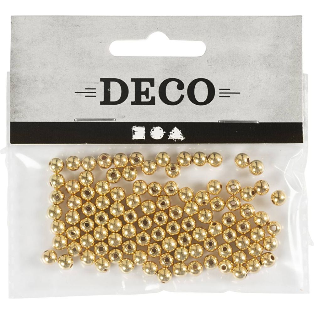 Voksperler, 5 mm, guld, 100 stk. - Billede 2