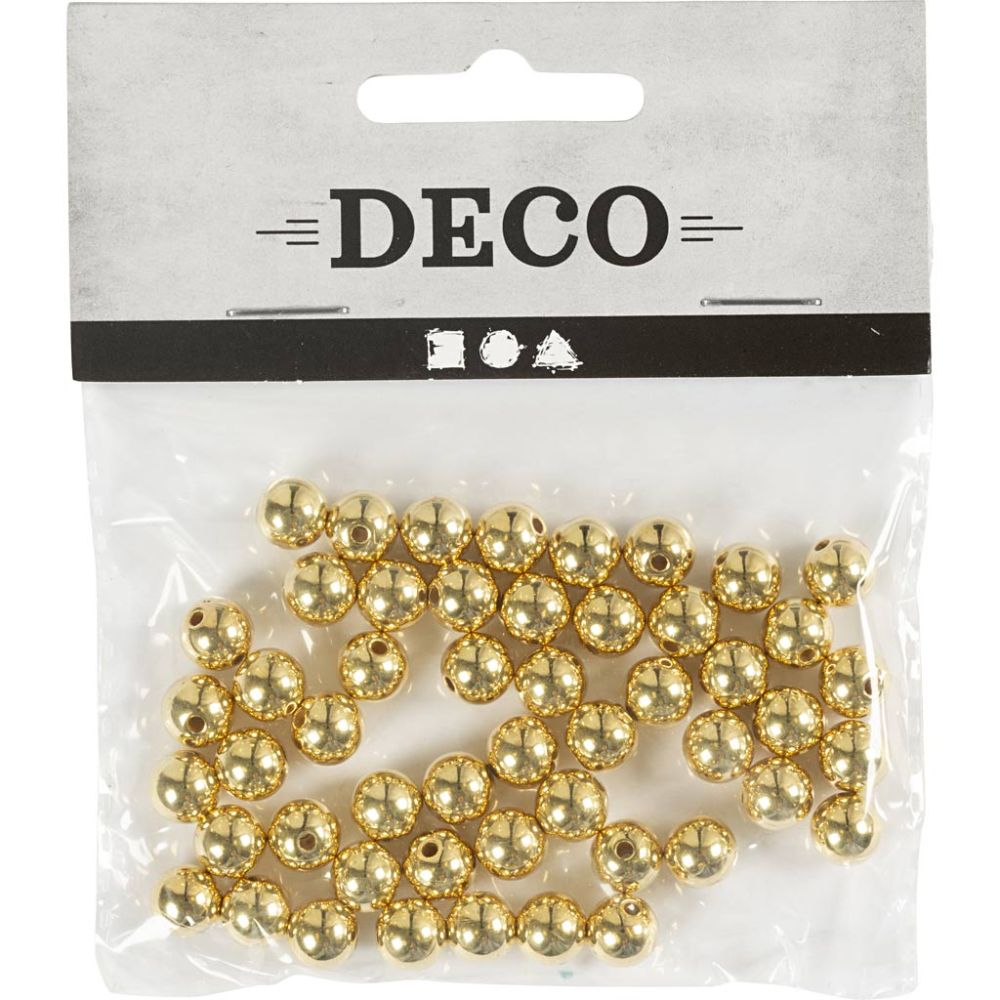Voksperler, 8 mm, guld, 50 stk. - Billede 2
