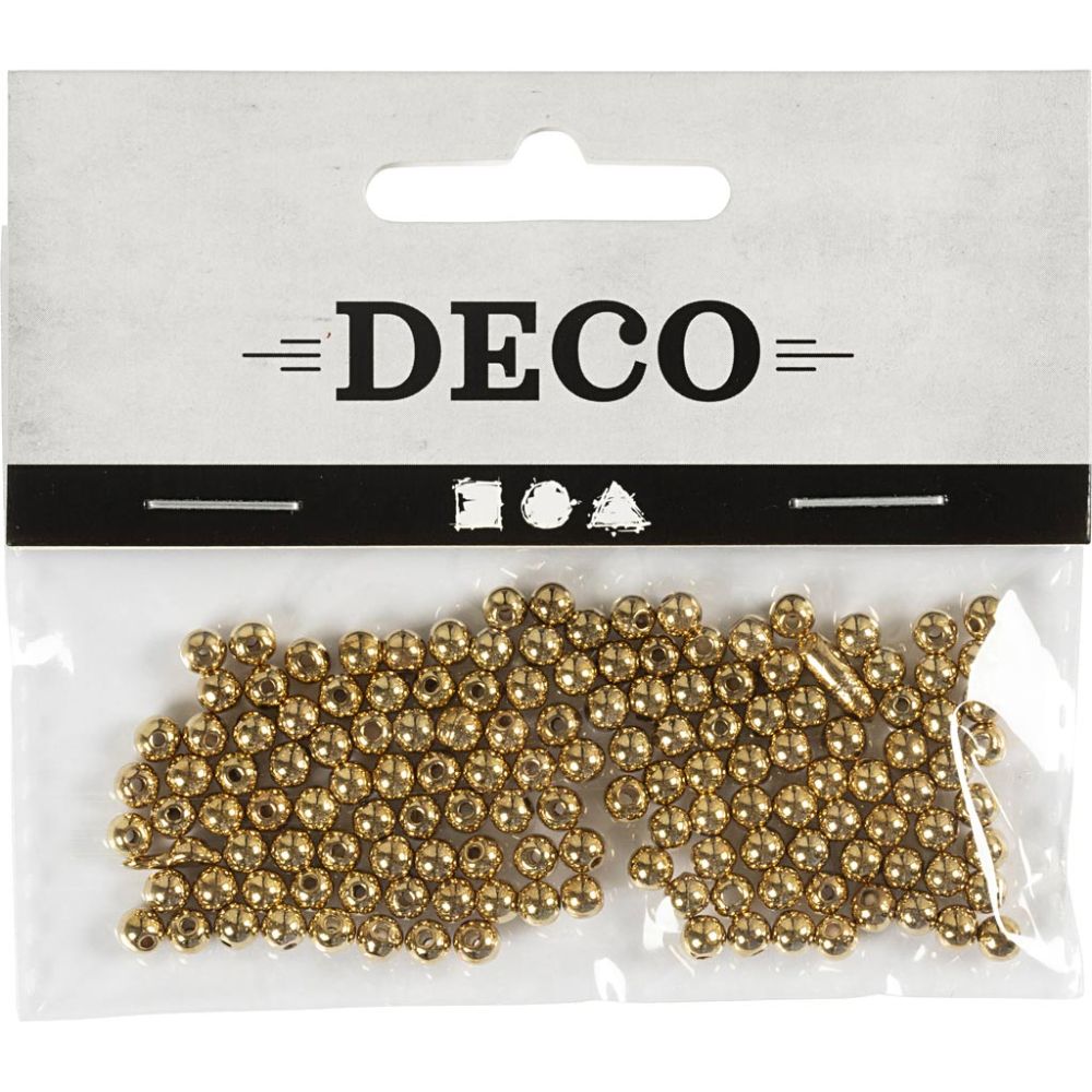 Voksperler, 4 mm, guld, 150 stk. - Billede 2