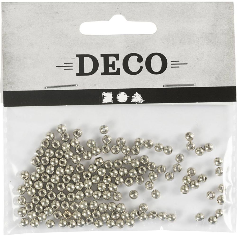 Voksperler, 4 mm, sølv, 150 stk. - Billede 2
