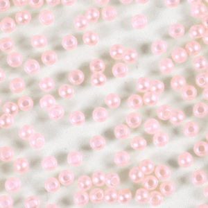 Voksperler, 3 mm, lyserød, 150 stk.